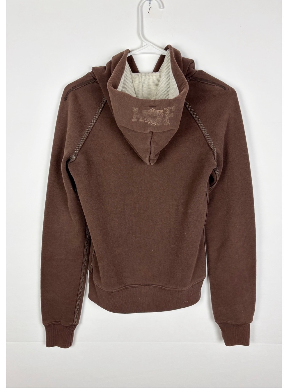 Vintage Y2K Abercrombie & Fitch pullover hoodie Small Brown Embroidered Moose - Picture 2 of 7